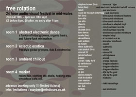 flier for Free Rotation audio-visual festival